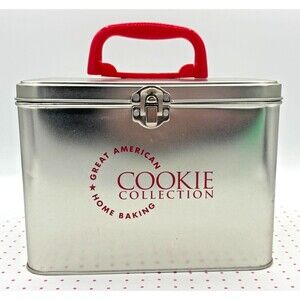 Great American Home Baking Cookie Collection Tin With Recipe Cards Templates EUC